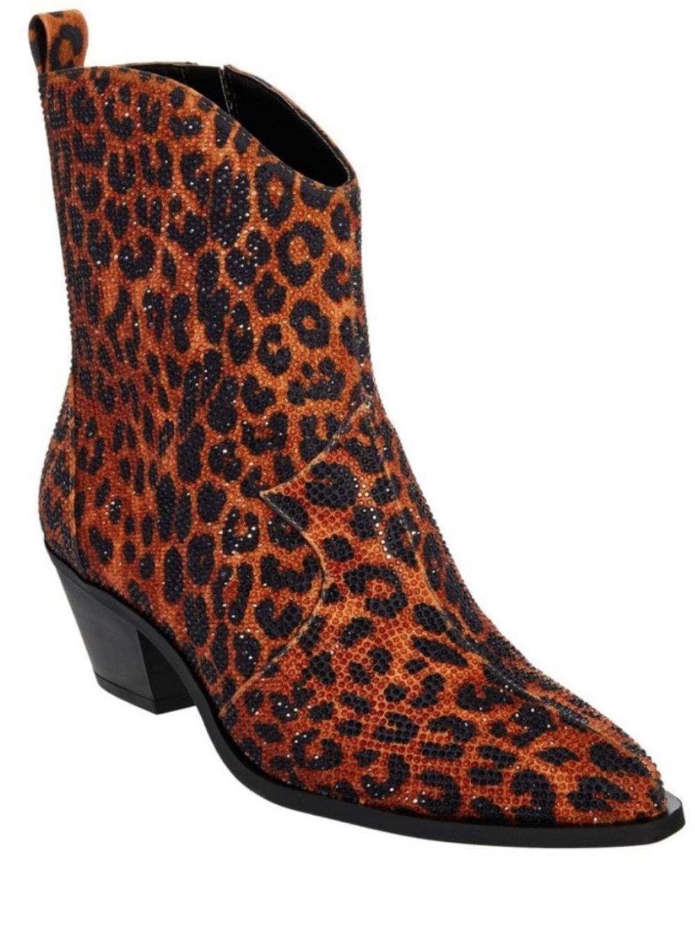Jessica Simpson NEW WO BOX ostelle leopard rhinestone western booties Sz 8